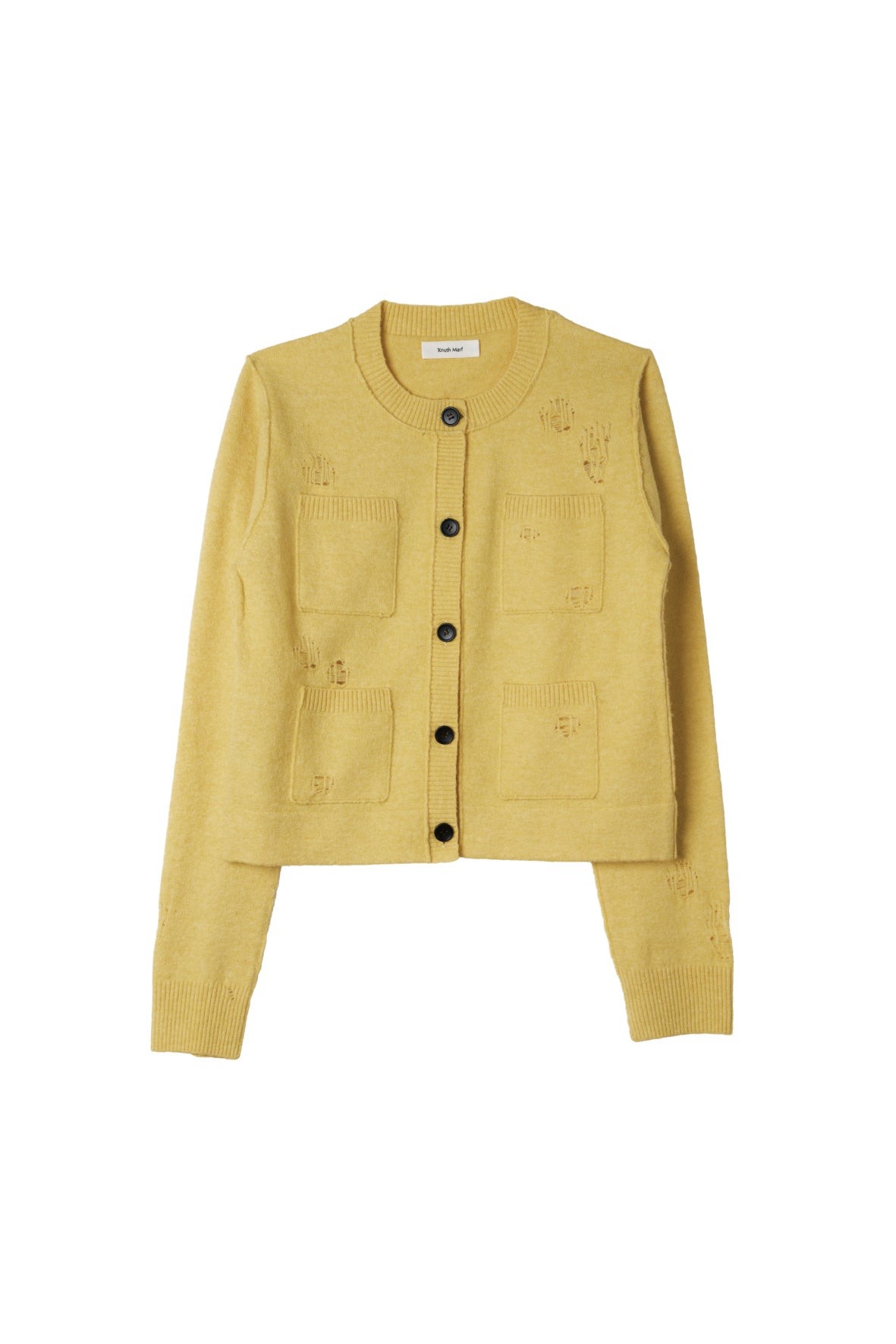 damaged pocket knit/yellow