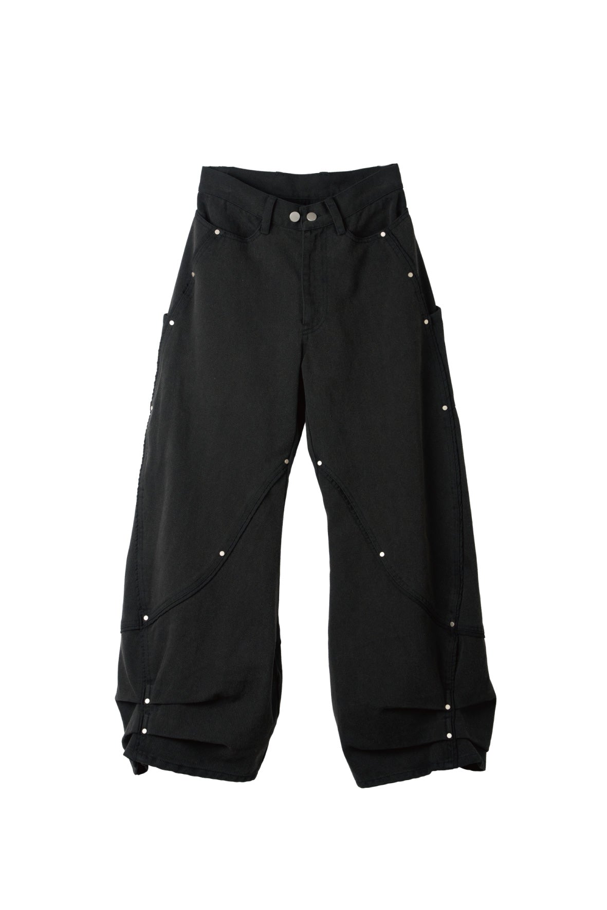 curve utility denim pants(unisex)/black