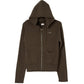 hooded knit parka/brown