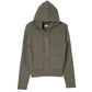 hooded knit parka/gray