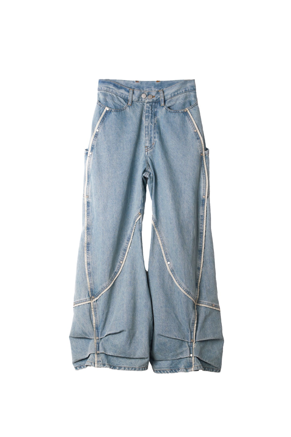 curve utility denim pants(unisex)/blue