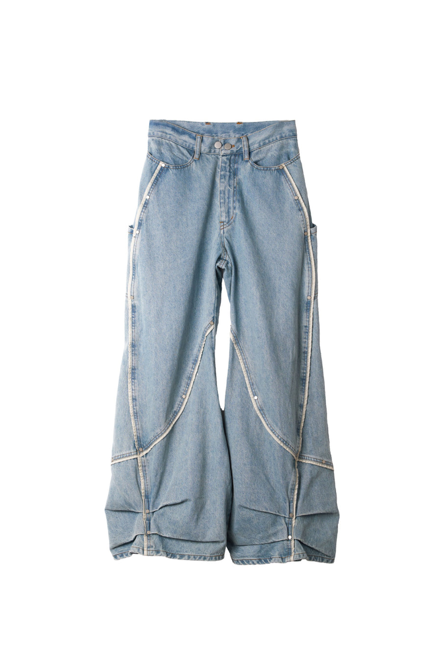 curve utility denim pants(unisex)/blue