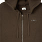 hooded knit parka/brown