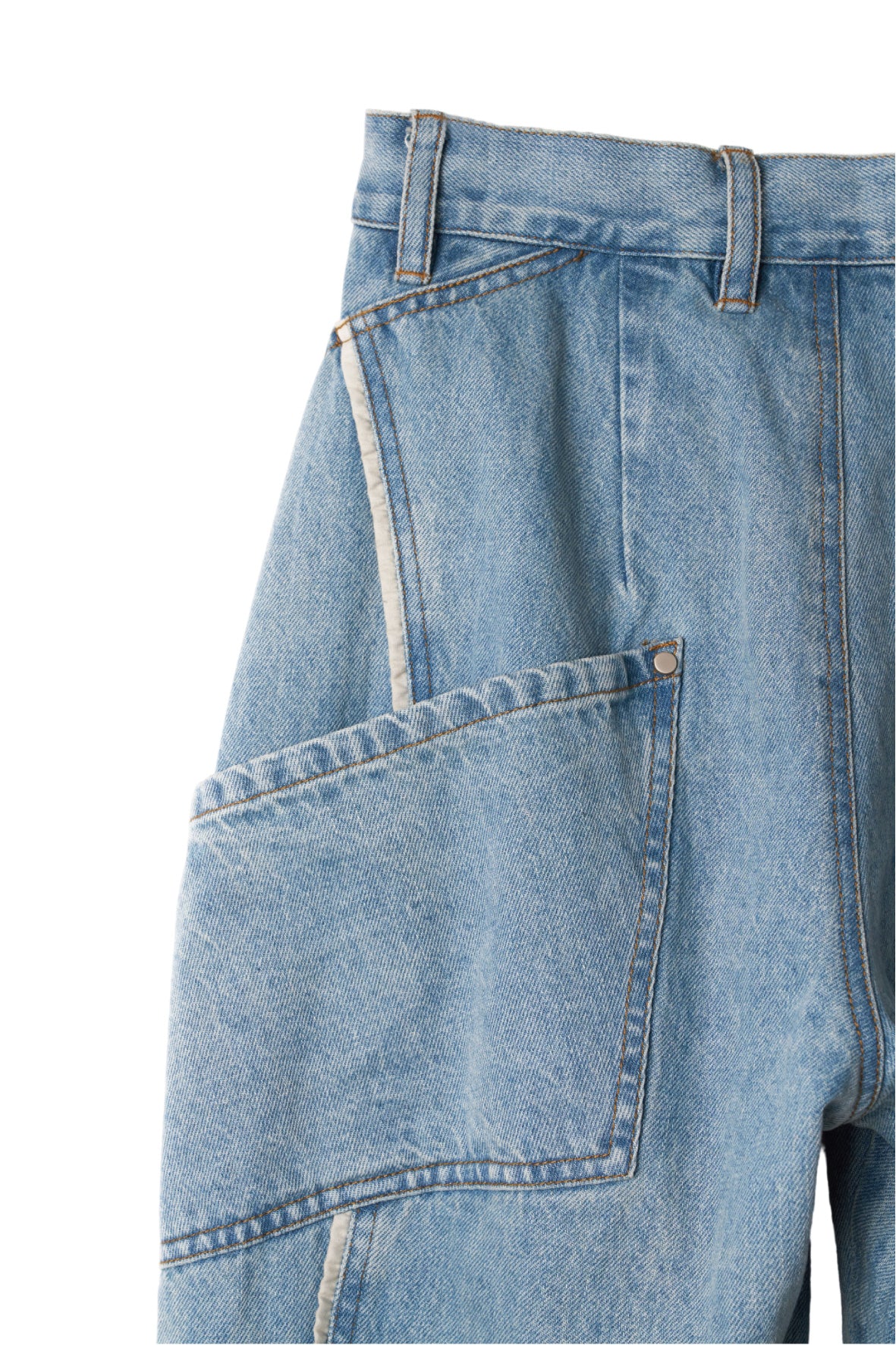 curve utility denim pants(unisex)/blue