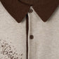 reversible jacquard polo knit(unisex)/brown