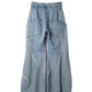 curve utility denim pants(unisex)/blue