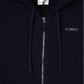 hooded knit parka/navy