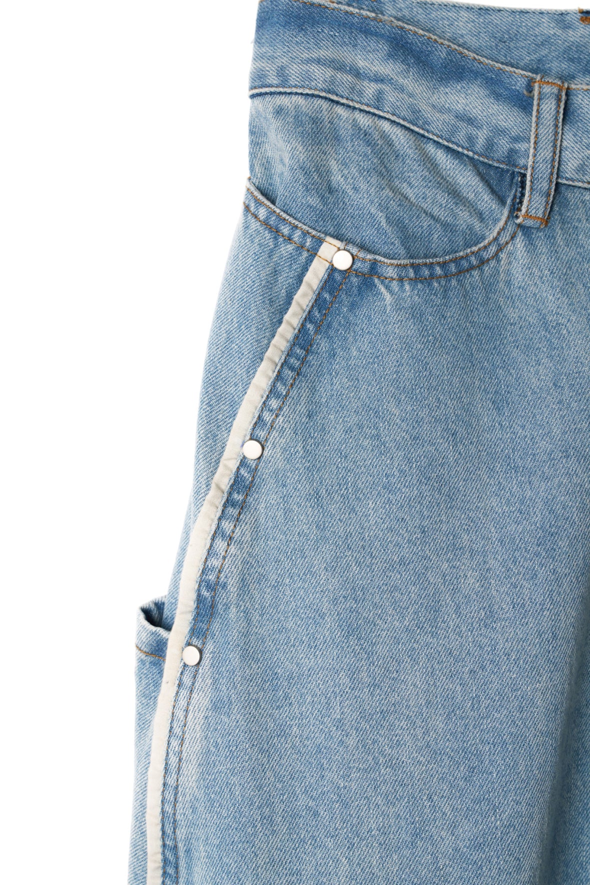 curve utility denim pants(unisex)/blue