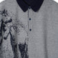 reversible jacquard polo knit(unisex)/navy