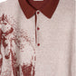 reversible jacquard polo knit(unisex)/red