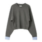 2way cuffs normcore knit/gray