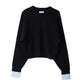2way cuffs normcore knit/black