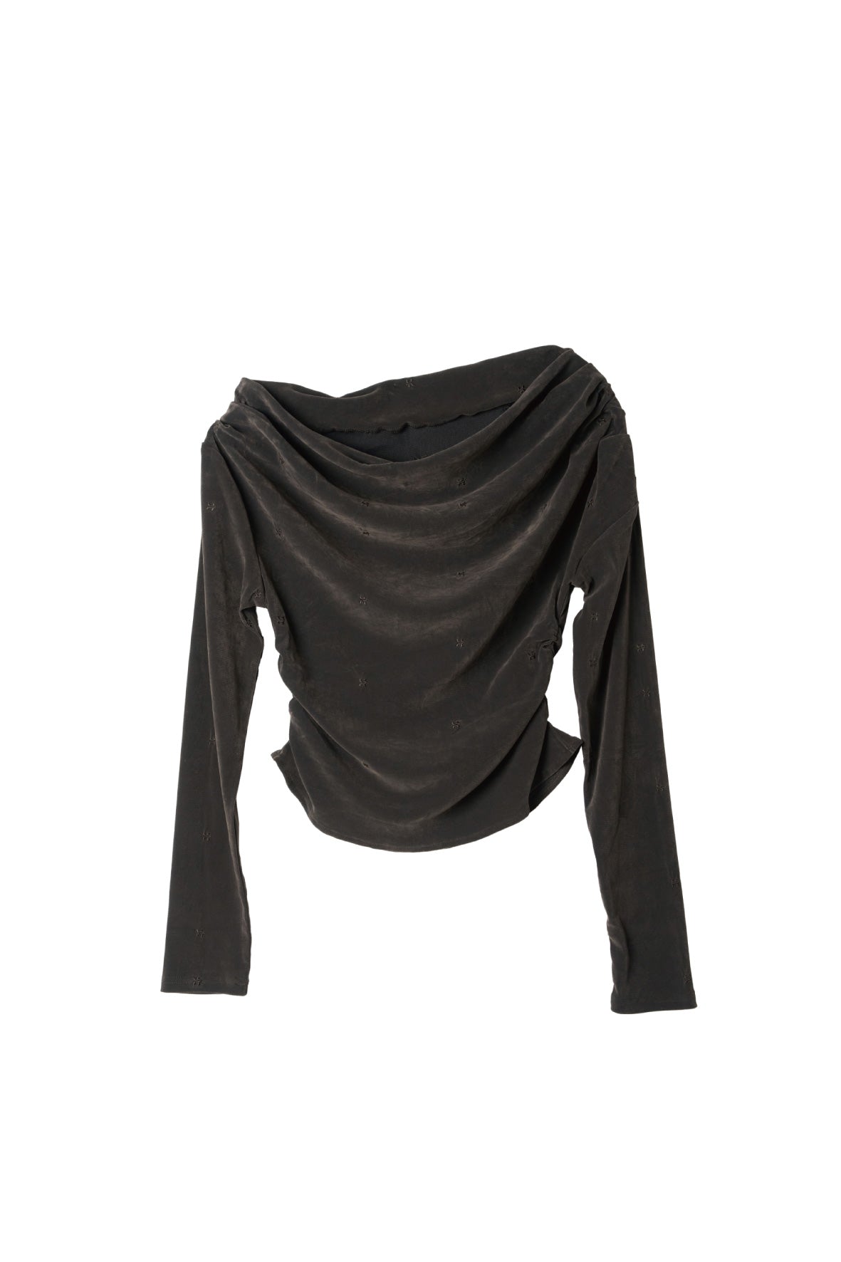 off shoulder velour top/charcoal