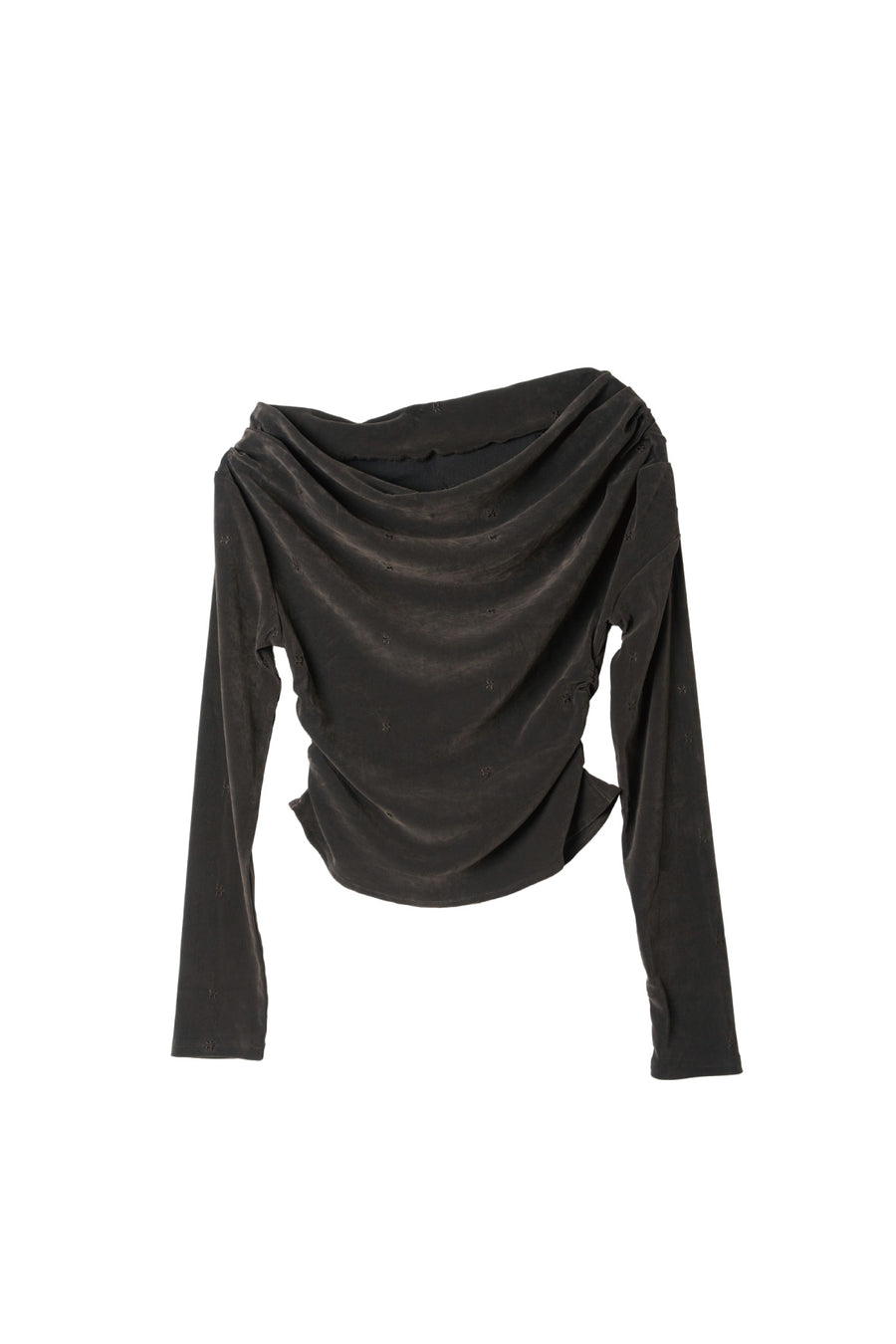 off shoulder velour top/charcoal