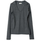 u-neck slim top/charcoal