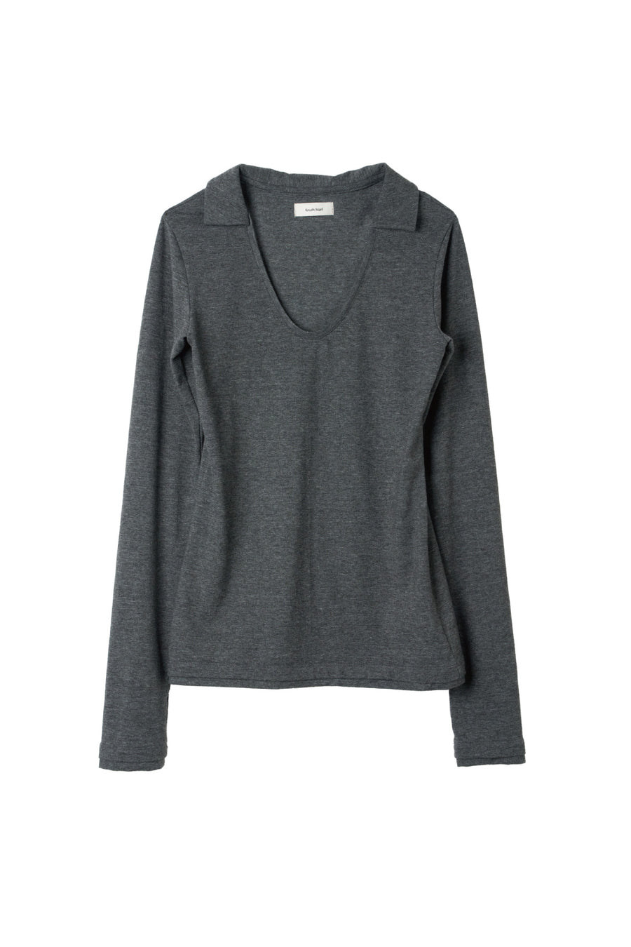 u-neck slim top/charcoal