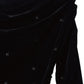 off shoulder velour top/black