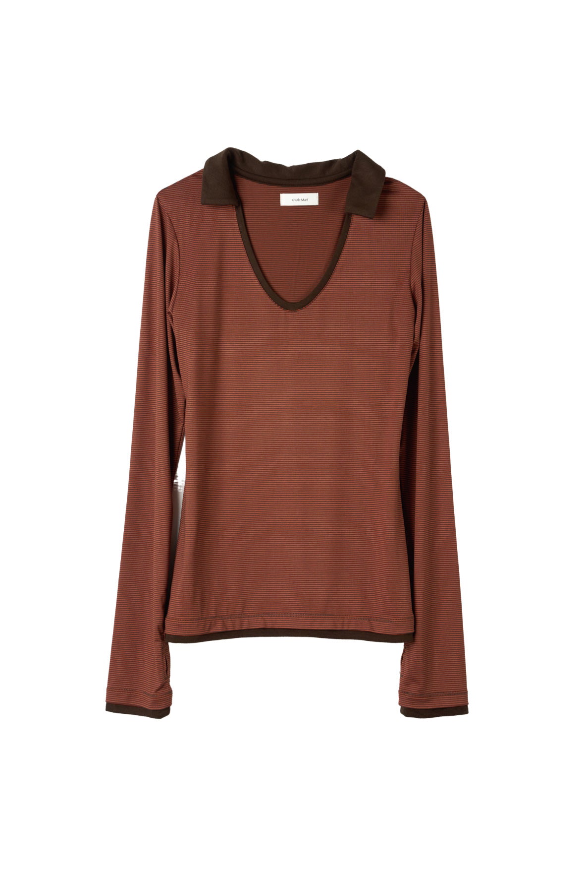 u-neck slim top/orange