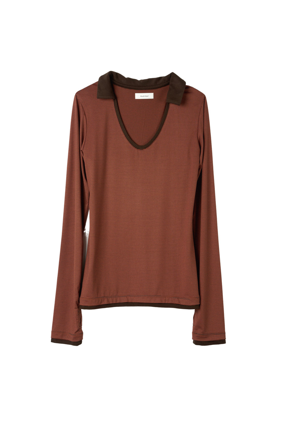 u-neck slim top/orange