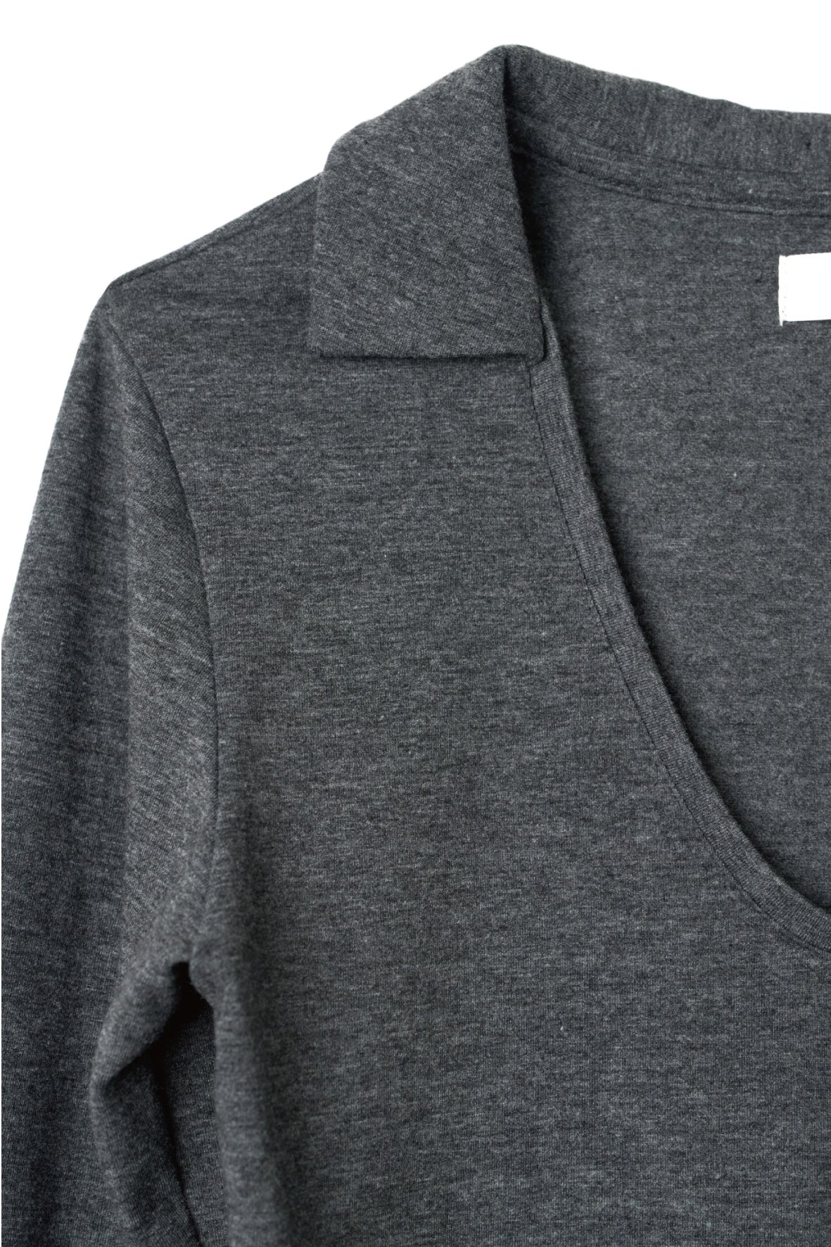 u-neck slim top/charcoal