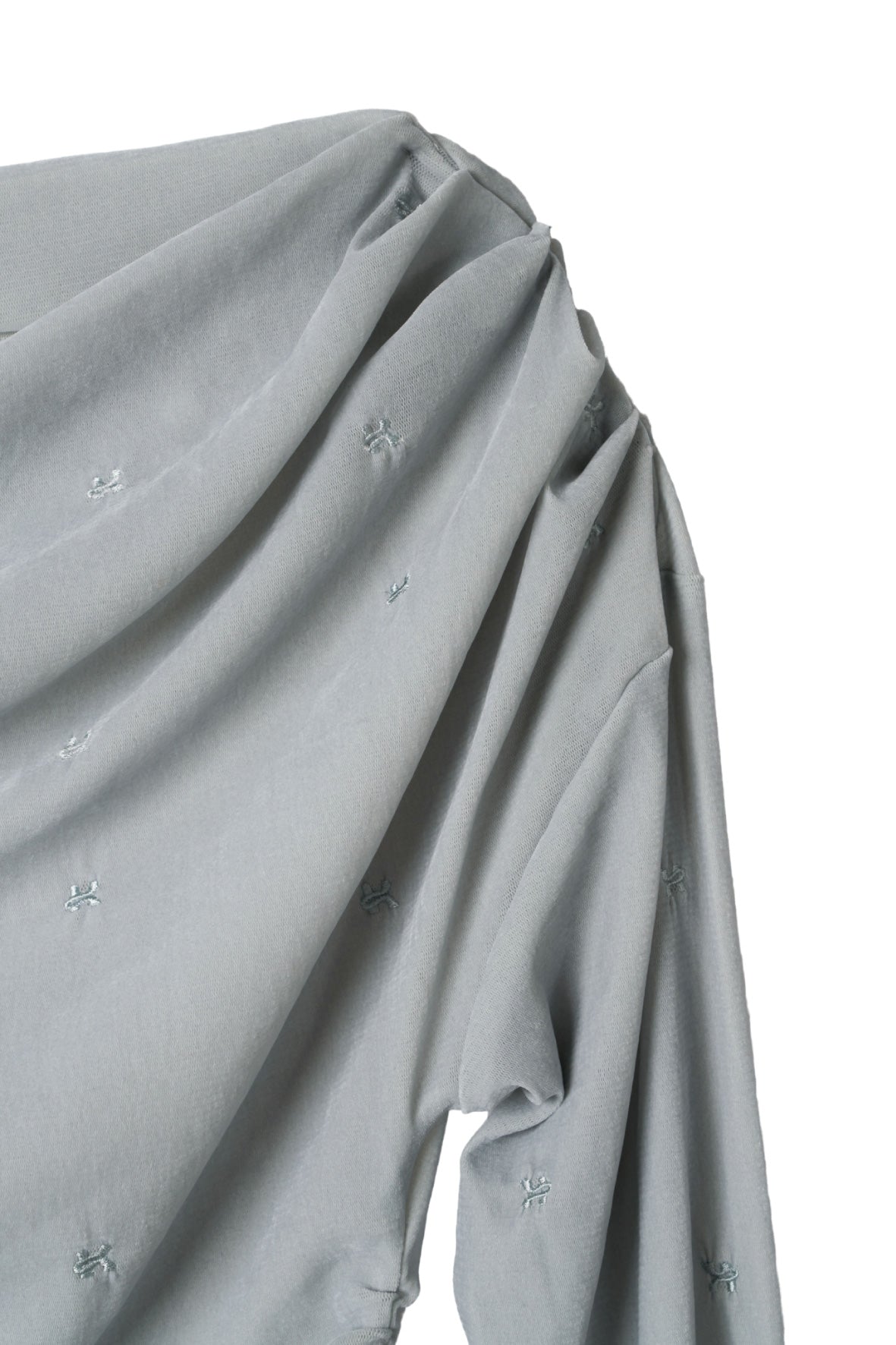 off shoulder velour top/blue