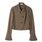 2way cropped frill jacket/beige