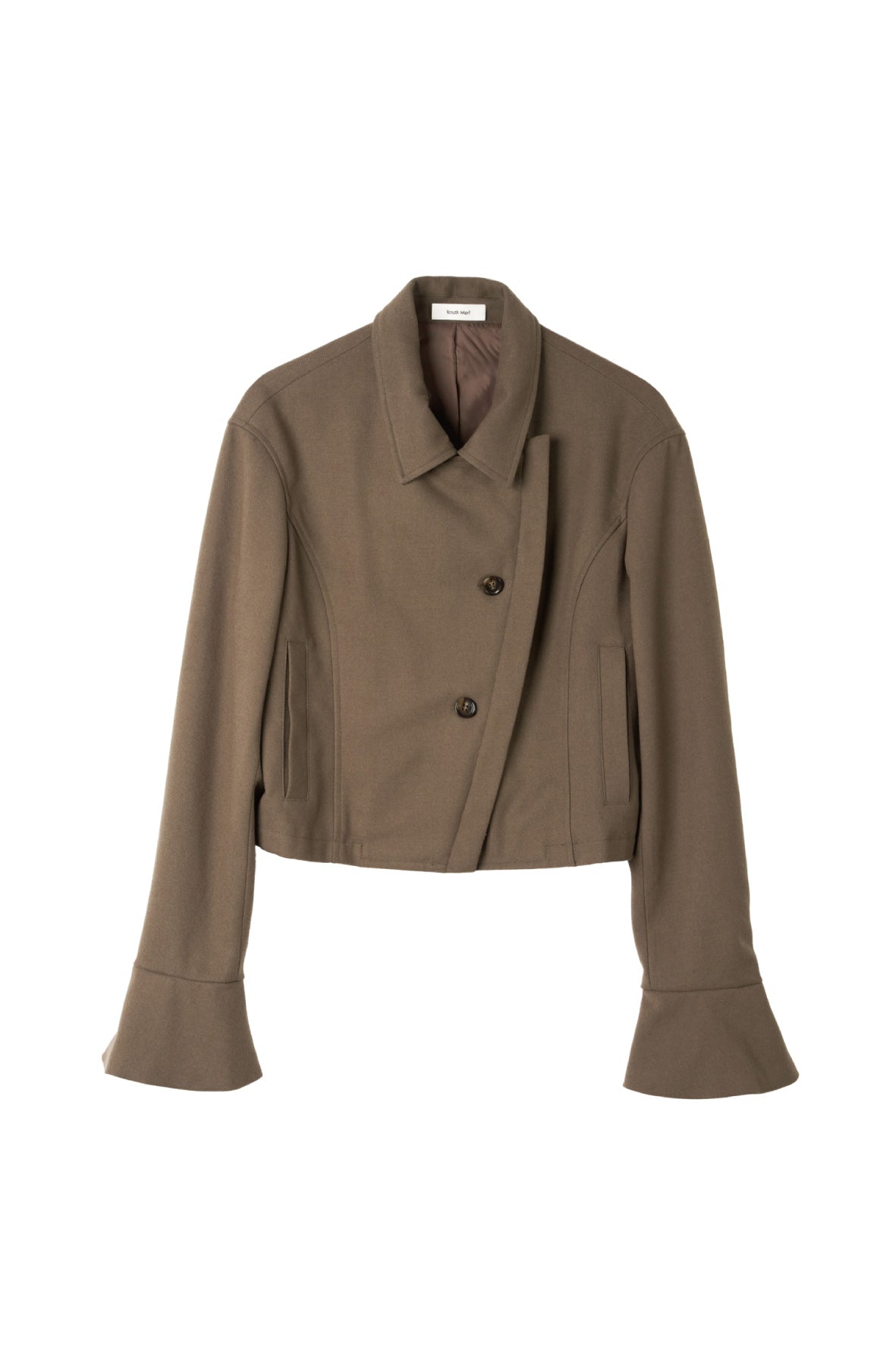 2way cropped frill jacket/beige