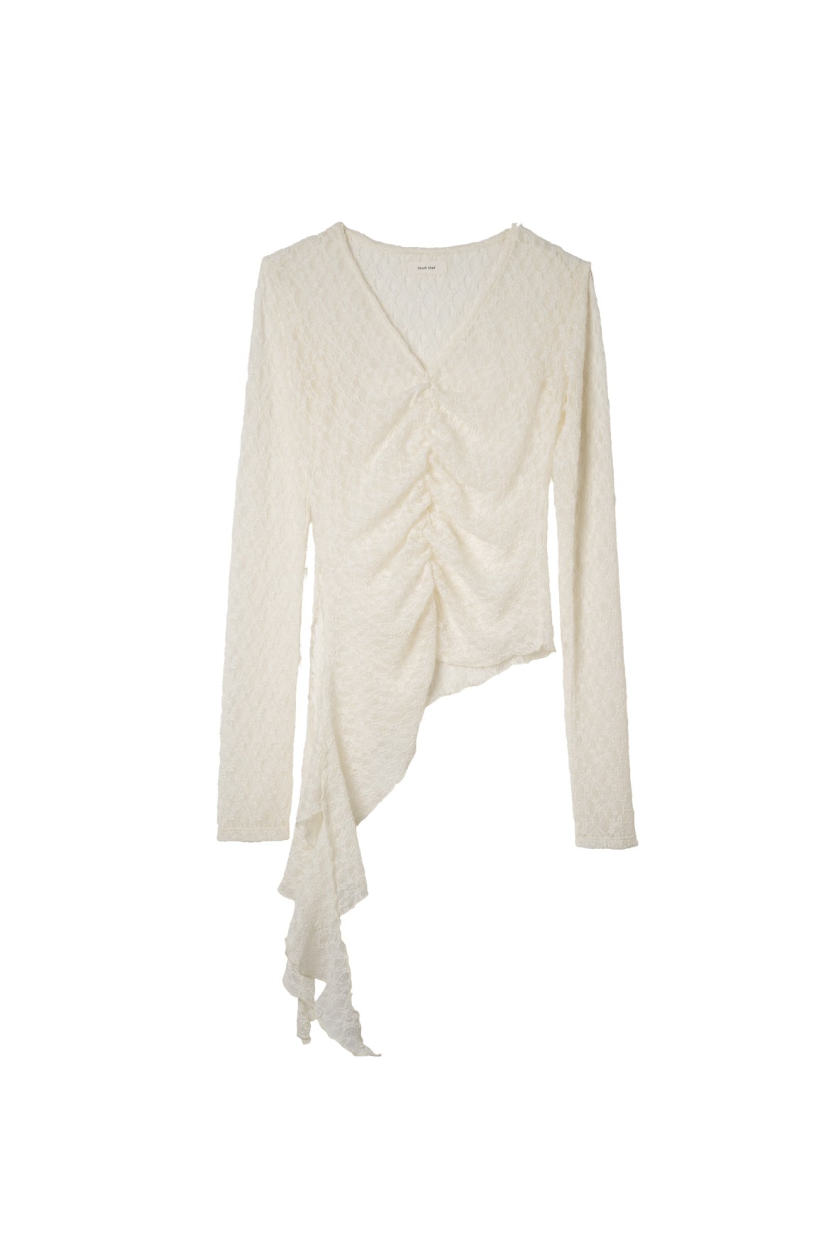 lace gathered top/white