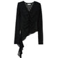 lace gathered top/black