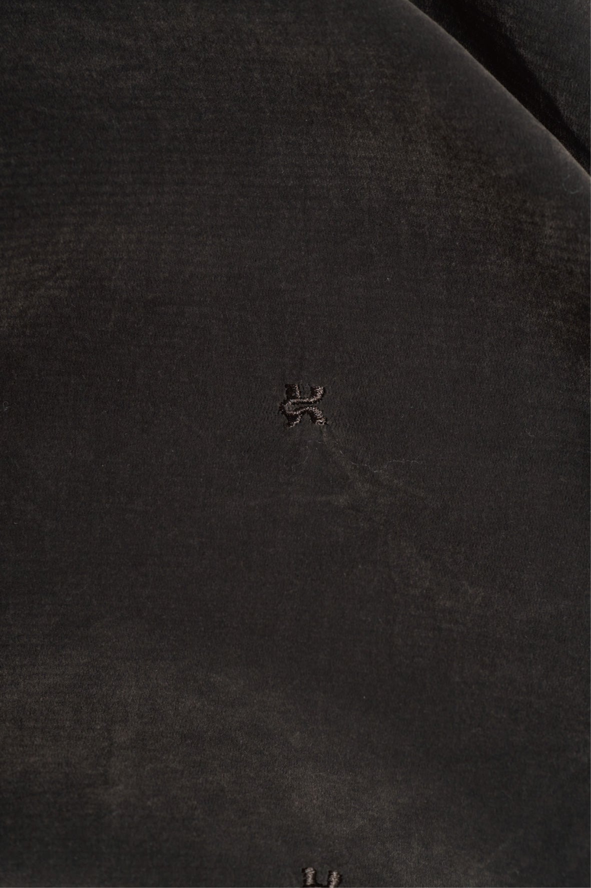 off shoulder velour top/charcoal