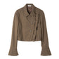 2way cropped frill jacket/beige