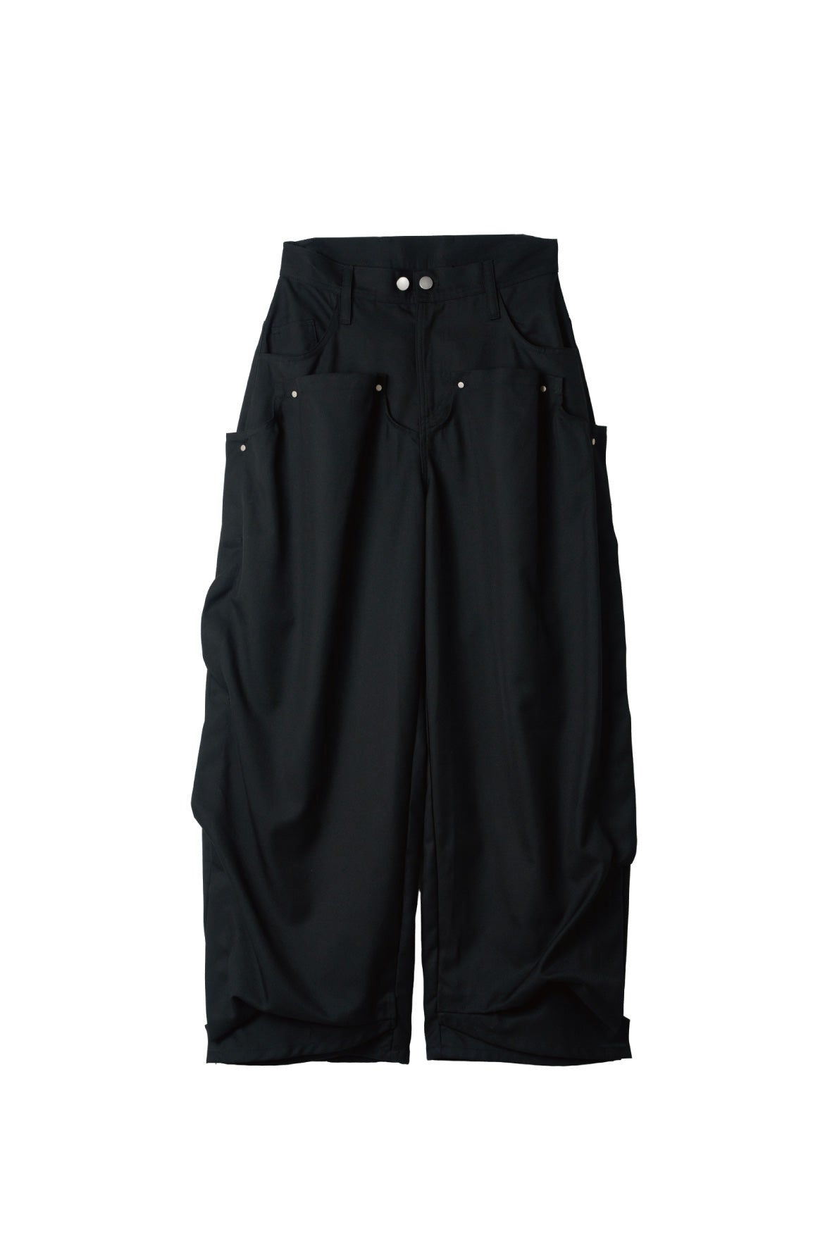 cling draped  pants(unisex)/black