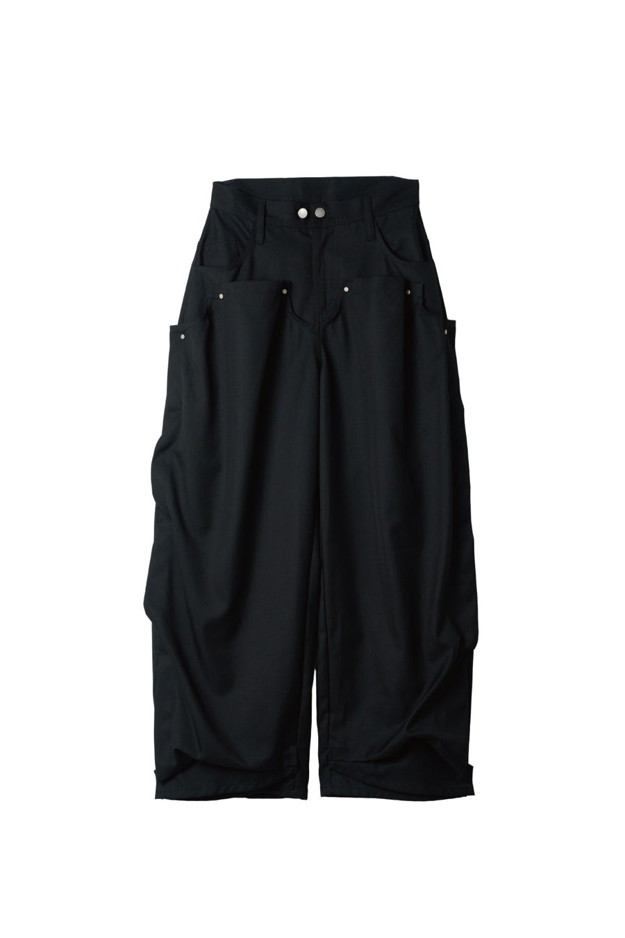 cling draped  pants(unisex)/black