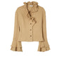 drop shoulder frill knit/yellow