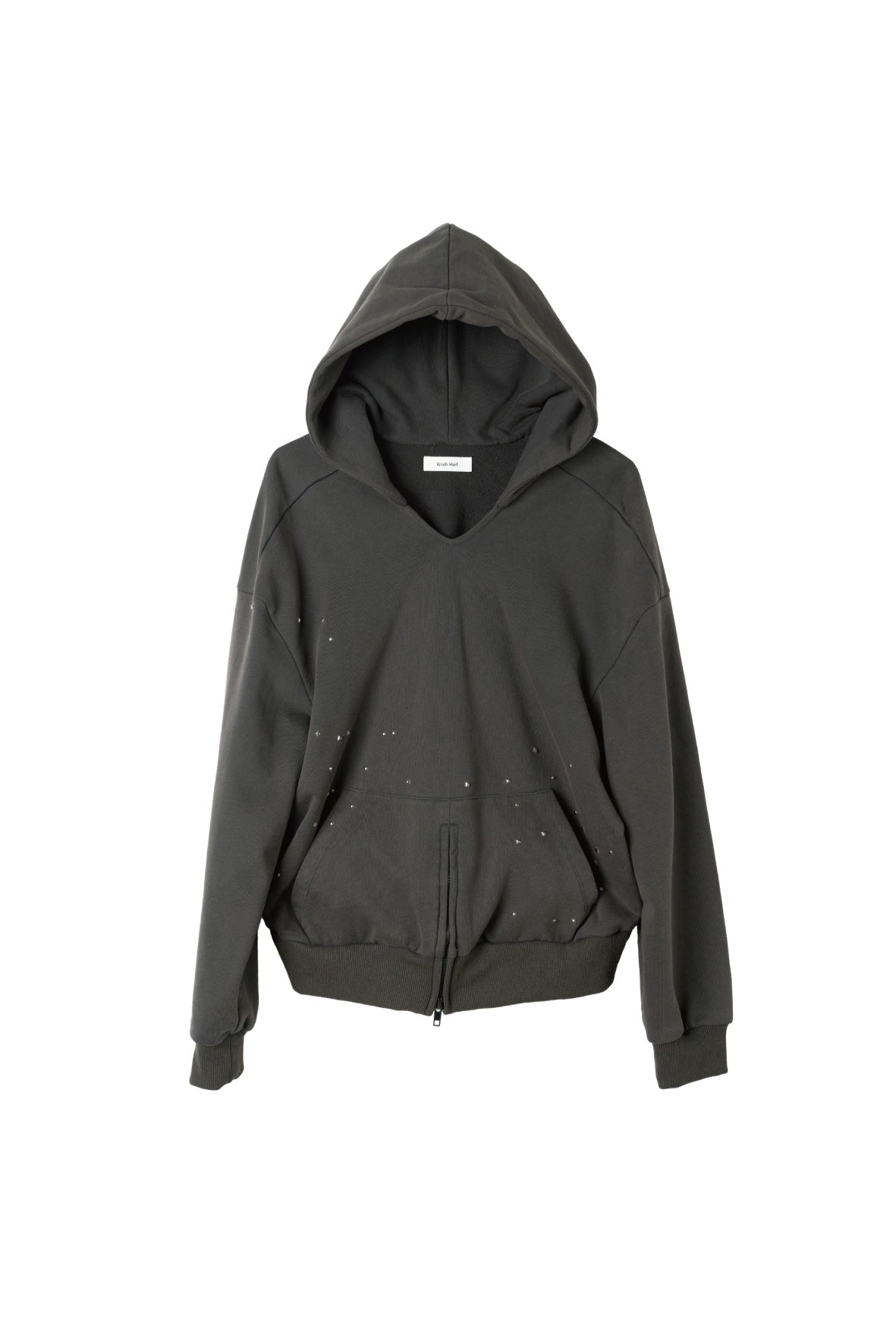 studded hoodie top/charcoal