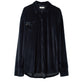2way velour shirt/navy