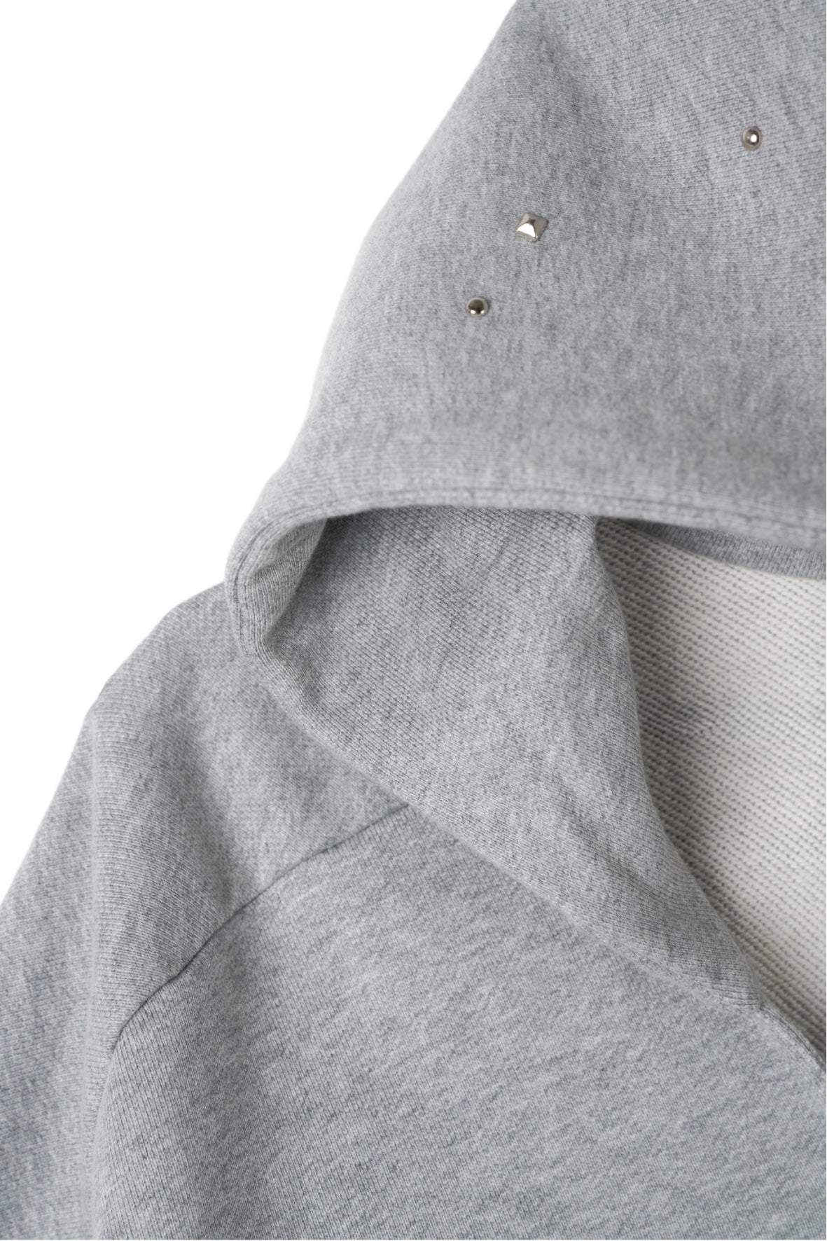 studded hoodie top/gray