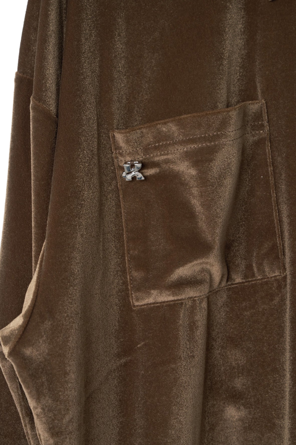 2way velour shirt/brown