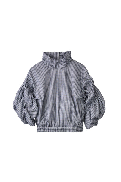 many way frill blouse/check