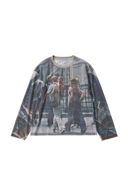 school sheer long-sleeve tee(unisex)/girls