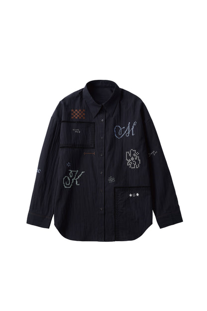 embroidered shirt(unisex)/black