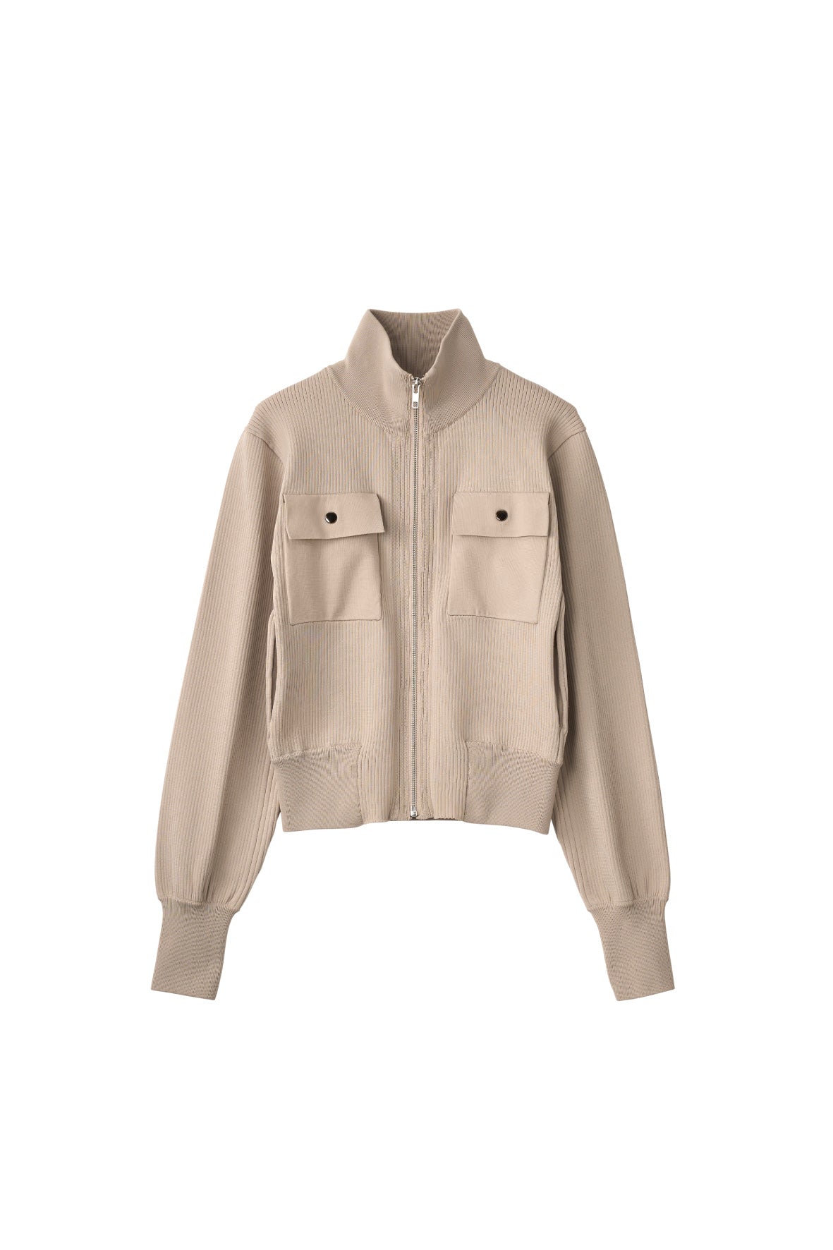 pocket zip up knit/sandbeige