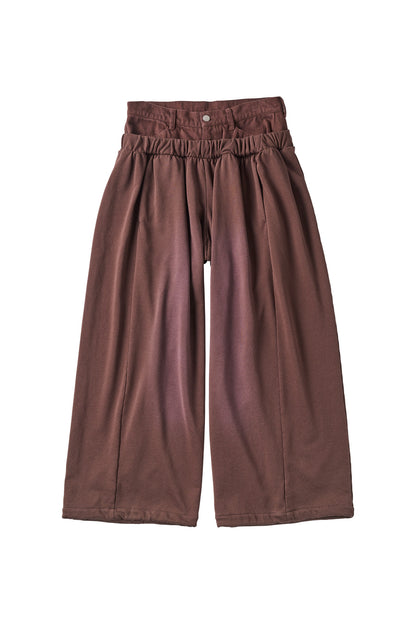 double-layer sweatpants(unisex)/brown
