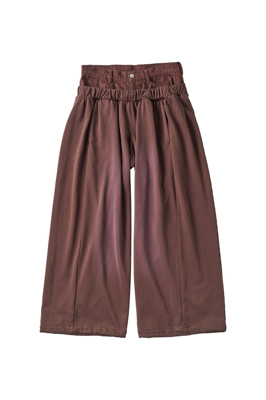 double-layer sweatpants(unisex)/brown