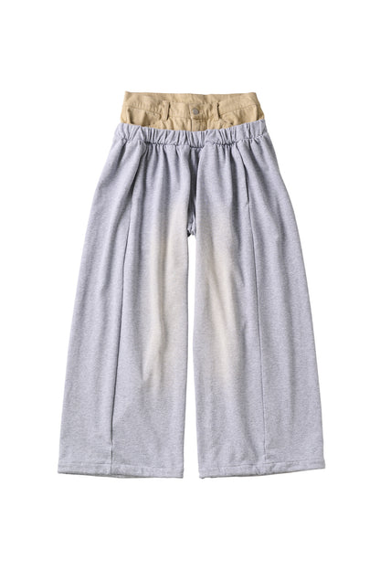 double-layer sweatpants(unisex)/gray