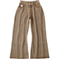 wide bell-bottom denim pants/brown
