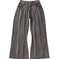 wide bell-bottom denim pants/gray