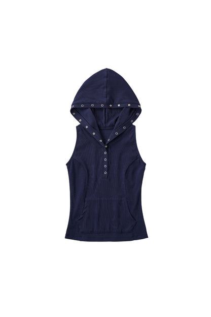 snap-button hoodie/navy