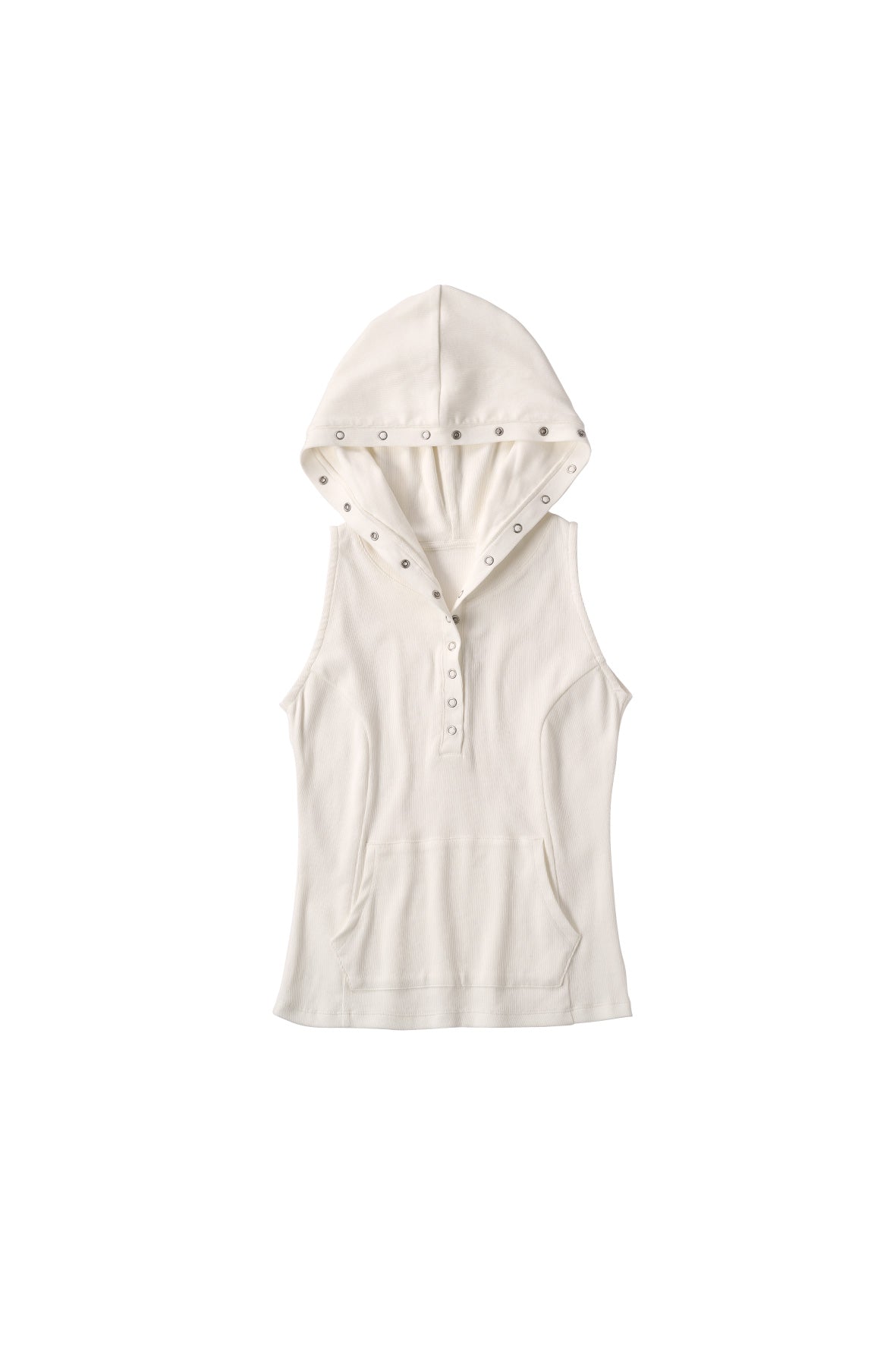snap-button hoodie/white