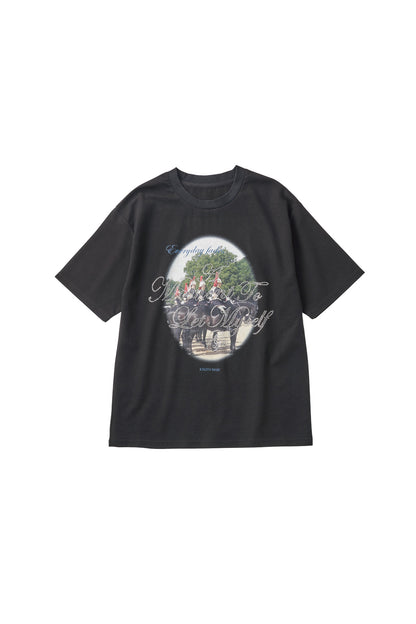 rhinestone graphic tee(unisex)/black